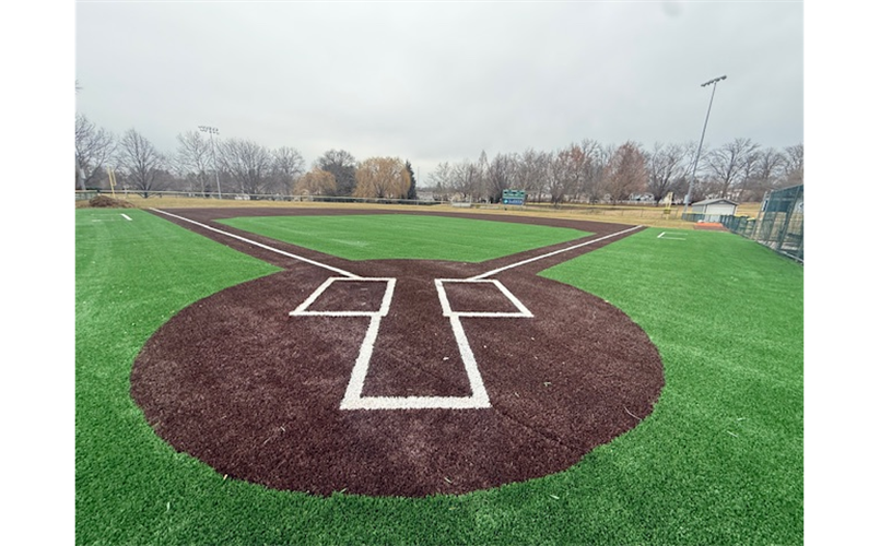 TURF INSTALLATION OF MAJORS FIELD UNDERWAY 